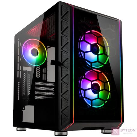 Számítógépház Kolink Citadel Glass SE ARGB mATX Edzett üveg Fekete