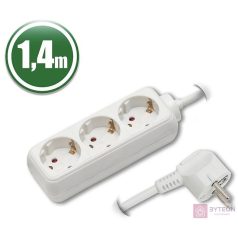   Hálózati elosztó Hosszabbító 1.4m 3-as 10/16A 250V (3 x 1)  Fehér