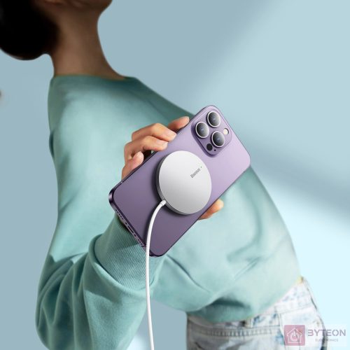 Baseus Simple Mini3 Mágneses vezeték nélküli töltő,15W (ezüst)