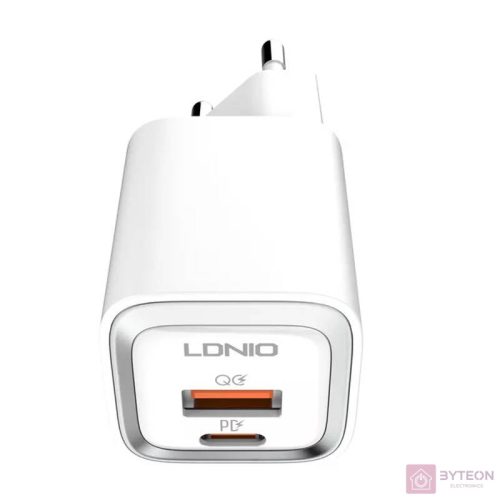 MFi wall charger LDNIO A2318M, USB-C+USB, USB-C to Lightning 20W