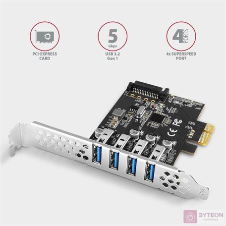 AXAGON PCEU-43RS PCIe Controller 4x SuperSpeed USB