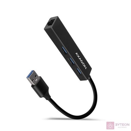 AXAGON HMA-GL3A USB3.2 multiport Hub 3-port + LAN metal black