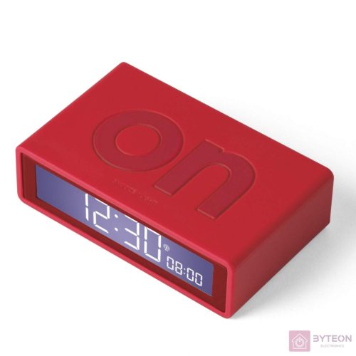 Lexon Flip+ LCD Alarm Clock Rubber Red