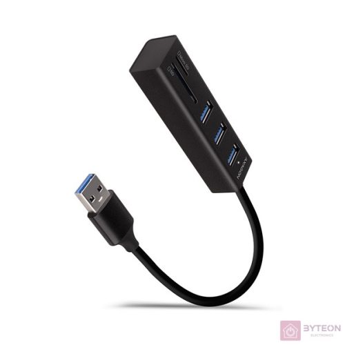 AXAGON HMA-CR3A USB3.2 multiport Hub 3-port + SD/microSD metal