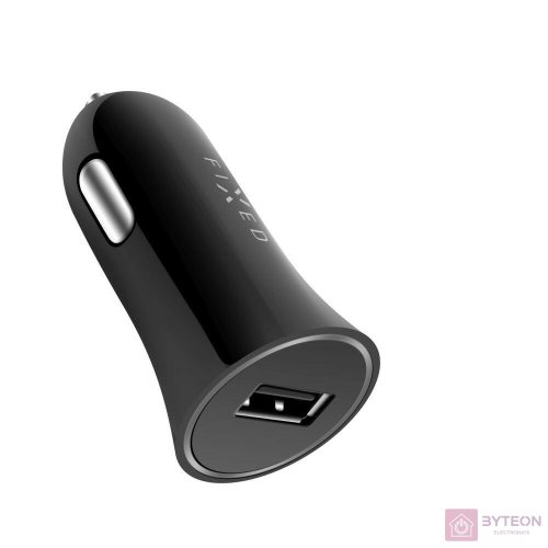 FIXED set of car charger with USB output and USB/micro USB cable, 1 meter, 12W Fekete