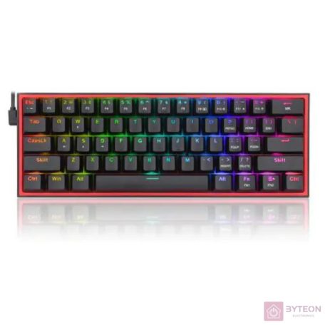 Redragon Fizz Pro black, wired2.4GBT Mechanical Keyboard, RGB, red switch Black HU