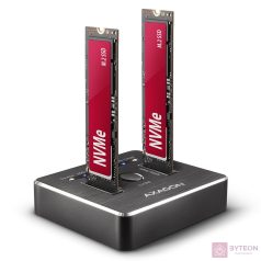   AXAGON ADSA-M2C SuperSpeed USB-C 10 Gbps Dual NVMe M.2 SSD Clone Master Dock
