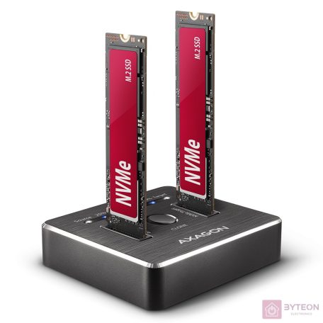 AXAGON ADSA-M2C SuperSpeed USB-C 10 Gbps Dual NVMe M.2 SSD Clone Master Dock