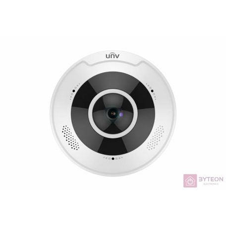Uniview Pro 4K (8MP) halszem dómkamera, 1.8mm fix objektívvel, mikrofonnal és hangszóróval