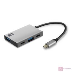 ACT AC7070 Hub 4 port with 2x USB-C and 2x USB-A Grey