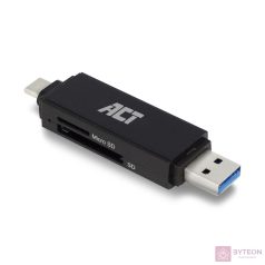 ACT AC6375 USB-C/USB-A Card Reader for SD/MicroSD