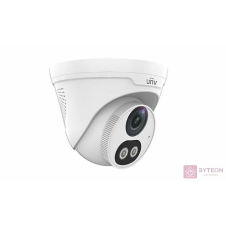 Uniview Easystar 2MP Colorhunter turret dómkamera, 4mm fix objektívvel, mikrofonnal és hangszóróval