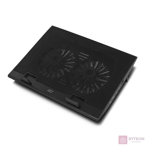 ACT AC8105 17‘ Laptop Cooling Stand with 4-Port Hub Black