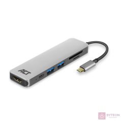ACT AC7021 USB-C to HDMI 4K adapter Hub  Card Reader