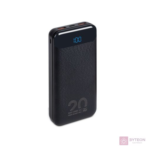 RivaCase VA2580 20000mAh QC/PD 20W LCD PowerBank Black