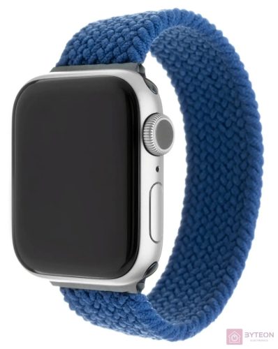 FIXED kötött nylon szíj Apple Watch 42/44mm, L méret, kék