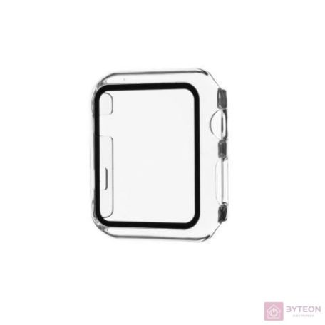 FIXED védőtok edzett üveggel Apple Watch 40mm órához, átlátszó
