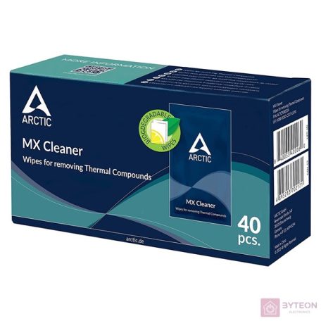 Arctic MX Cleaner Wipes for removing thermal compounds (box of 40 bags)