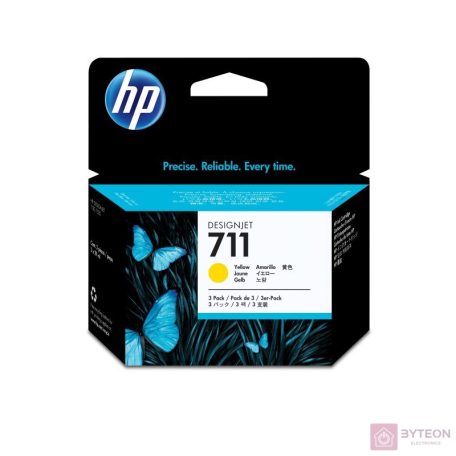 HP 711 (CZ136A) - Sárga, 3db-os csomag