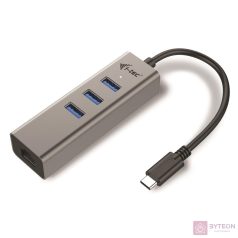   I-TEC USB-C 3-PORT HUB + GLAN 3X USB 3.0 SPACE GREY TB3 COMP.