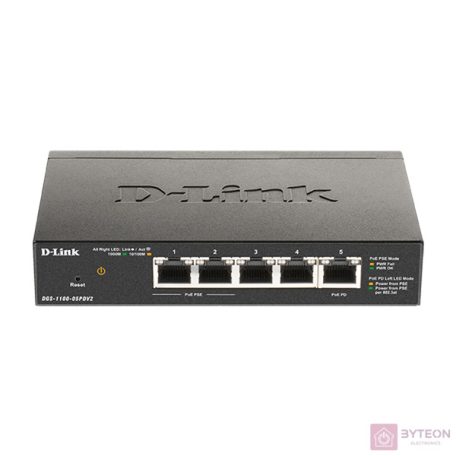 D-LINK SWITCH SMART 5 PORTS GIGABIT POE DESKTOP AND POE EXT.