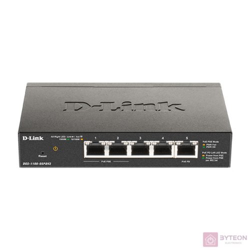 D-LINK SWITCH SMART 5 PORTS GIGABIT POE DESKTOP AND POE EXT.