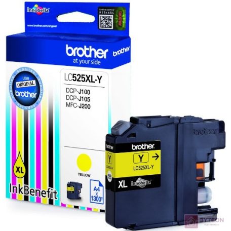 Brother LC525XLY - Sárga, nagy kapacitású