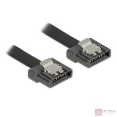SATA Kábel 30cm Flexi Fekete [Kapcsos] (Delock)