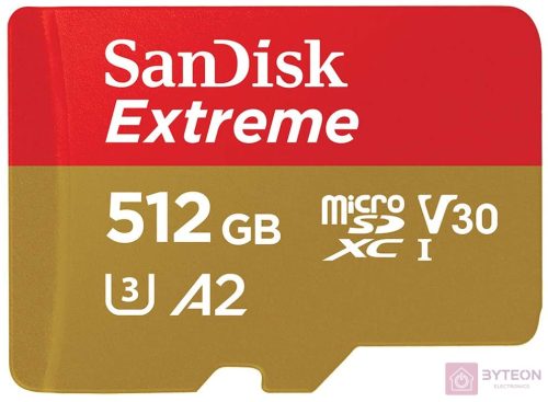 EXTREME MICROSDXC 512GB+SD ADAPATER 190MB/S 130MB/S A2 C10