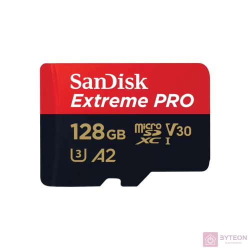 EXTREME PRO MICROSDXC 128GB+SD ADAPTER 200MB/S 90MB/S A2 C10 V3