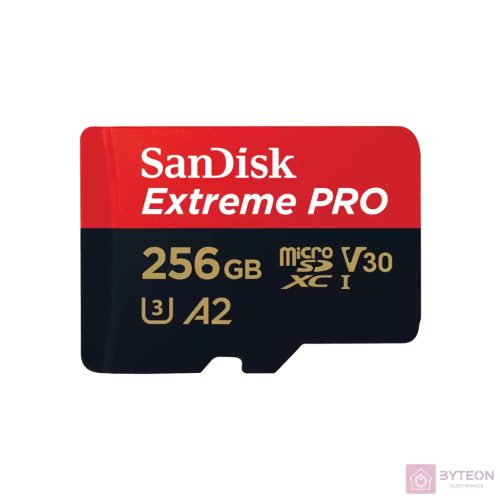 EXTREME PRO MICROSDXC 256GB+SD ADAPTER 200MB/S 140MB/S A2 C10 V