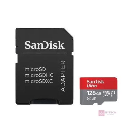 SANDISK ULTRA MICROSDXC 128GB + SD ADAPTER 140MB/S A1 CLASS 10