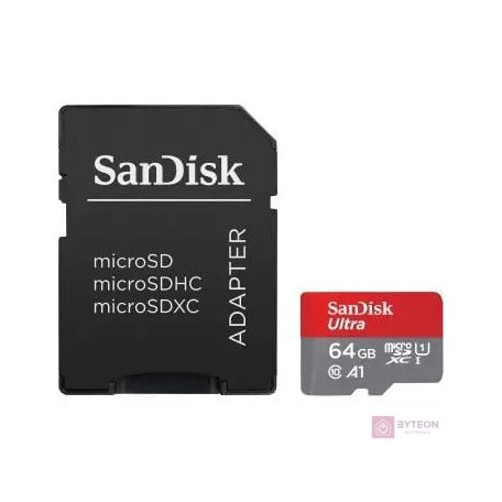 SANDISK ULTRA MICROSDXC 64GB + SD ADAPTER 140MB/S A1 CLASS 10