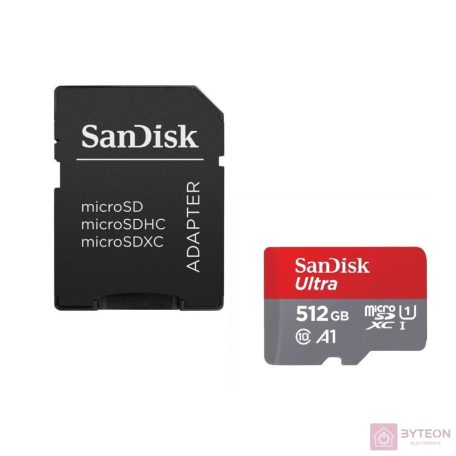 SANDISK ULTRA MICROSDXC 512GB + SD ADAPTER 150MB/S A1 CLASS 10