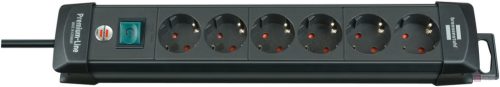SOCKET STRIP 6X BLACK 3.0M PREMIUM LINE