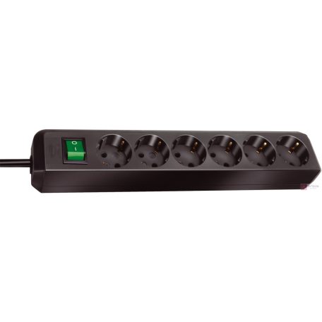 SOCKET STRIP 6X BLACK 1.5M ECO LINE