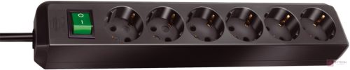 SOCKET STRIP 6X BLACK 1.5M ECO LINE