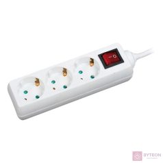 Elosztó Logilink 3 aljzat (1.4m, Kapcs.) - Fehér