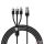 3in1 USB cable Baseus StarSpeed Series, USB-C + Micro + Lightning 3,5A, 1.2m (Black)