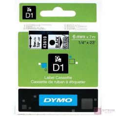 DYMO címke LM D1 alap 6mm fekete betű / víztiszta alap