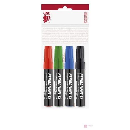 ICO Permanent 12 1-4mm Alkoholos marker készlet 4 szín