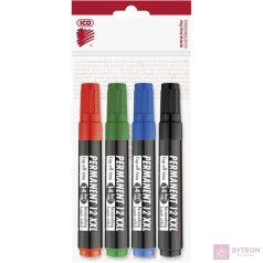 ICO Permanent 12 XXL 1-4mm Alkoholos marker készlet 4 szín