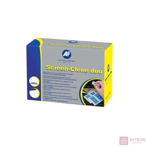 AF Screen-Clene Duo Nedves-száraz Tisztítókendő képernyőhöz (20 db / csomag)