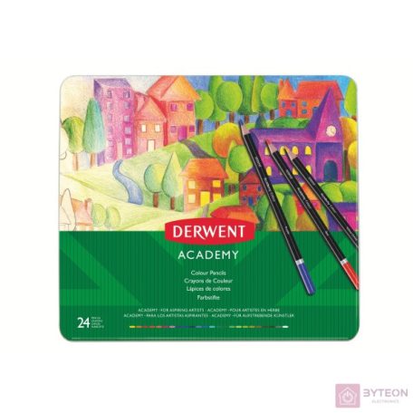 Derwent Academy Henger színes ceruza készlet fém dobozban (24 db / csomag)