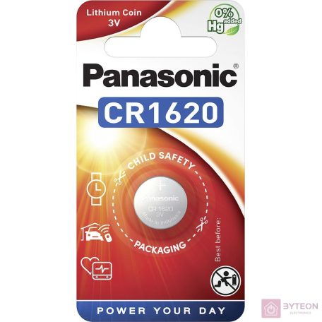Panasonic CR1620 Lítium Gombelem (1db/csomag)
