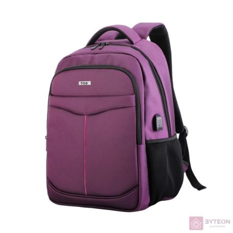 TOO 15.6" USB portos notebook hátizsák - Rózsaszín