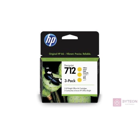 HP 3ED79A 712 Eredeti Tintapatron csomag Sárga (3 db)