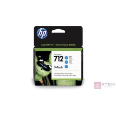 HP 3ED77A 712 Eredeti Tintapatron csomag Cián (3 db)