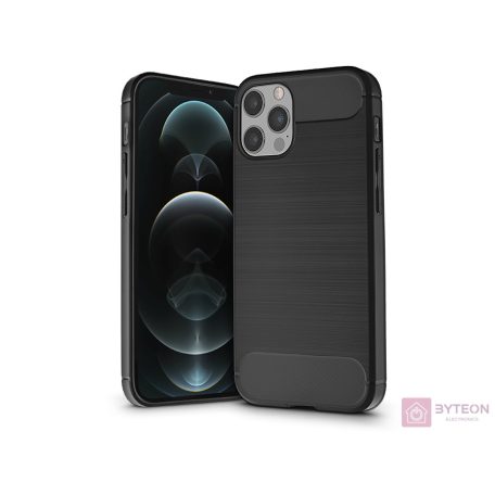 Haffner Carbon Apple iPhone 12 Pro Max Szilikon Hátlap - Fekete
