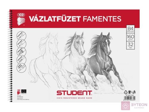 ICO Student B4 famentes vázlatfüzet